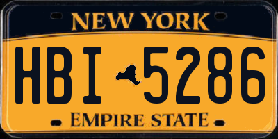 NY license plate HBI5286
