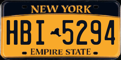 NY license plate HBI5294