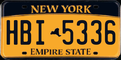 NY license plate HBI5336