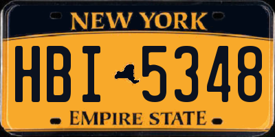NY license plate HBI5348