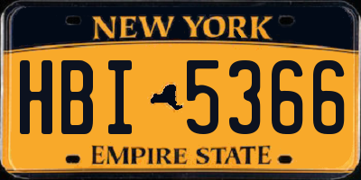 NY license plate HBI5366