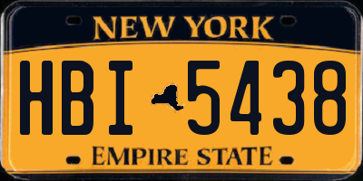 NY license plate HBI5438
