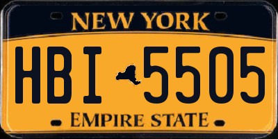 NY license plate HBI5505