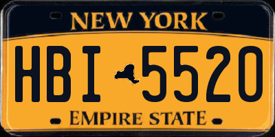 NY license plate HBI5520