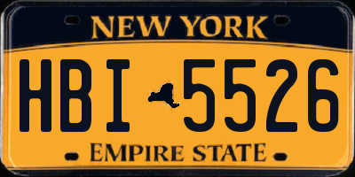 NY license plate HBI5526
