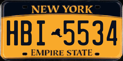 NY license plate HBI5534