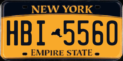 NY license plate HBI5560