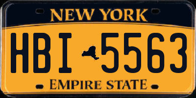 NY license plate HBI5563