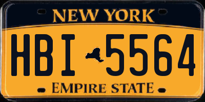 NY license plate HBI5564