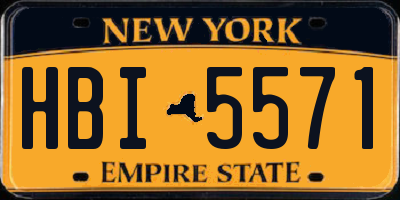 NY license plate HBI5571