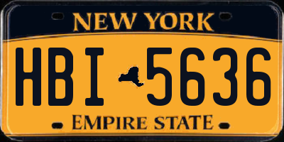 NY license plate HBI5636