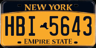 NY license plate HBI5643