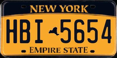 NY license plate HBI5654