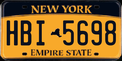 NY license plate HBI5698