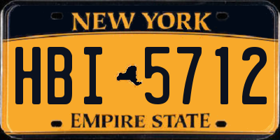 NY license plate HBI5712