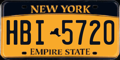 NY license plate HBI5720