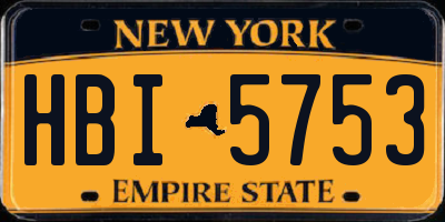 NY license plate HBI5753