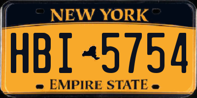 NY license plate HBI5754