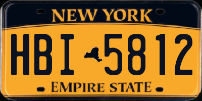 NY license plate HBI5812