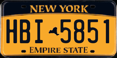 NY license plate HBI5851