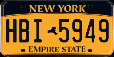 NY license plate HBI5949