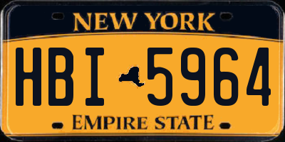 NY license plate HBI5964