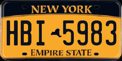 NY license plate HBI5983