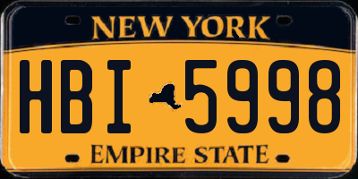 NY license plate HBI5998