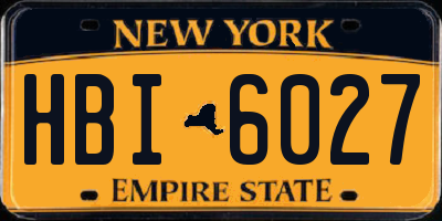 NY license plate HBI6027