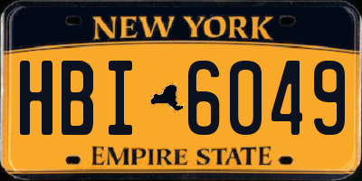NY license plate HBI6049