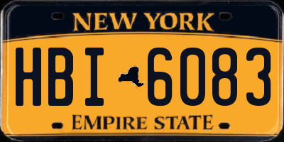 NY license plate HBI6083