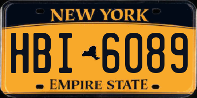 NY license plate HBI6089