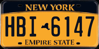 NY license plate HBI6147