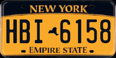 NY license plate HBI6158
