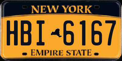 NY license plate HBI6167