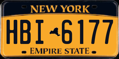 NY license plate HBI6177
