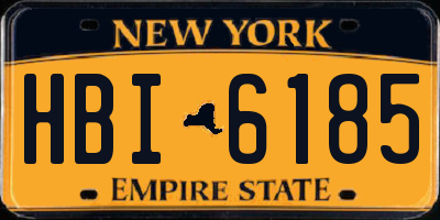 NY license plate HBI6185
