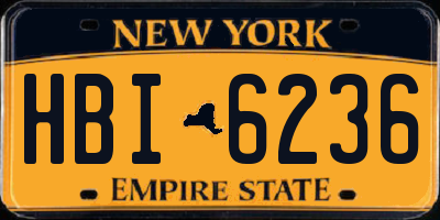NY license plate HBI6236