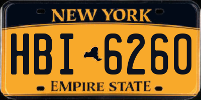 NY license plate HBI6260