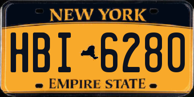 NY license plate HBI6280