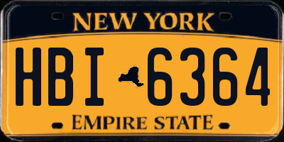 NY license plate HBI6364