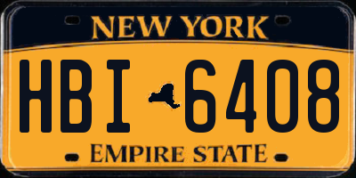 NY license plate HBI6408