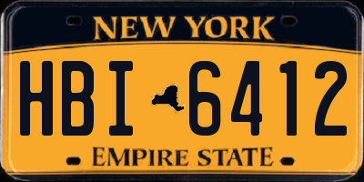 NY license plate HBI6412