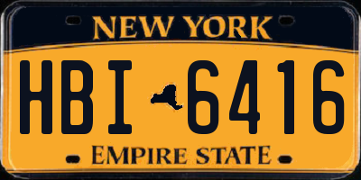 NY license plate HBI6416