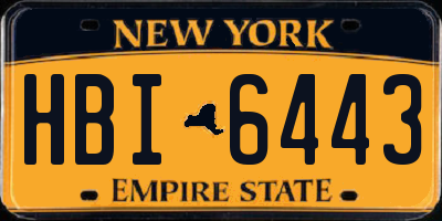 NY license plate HBI6443