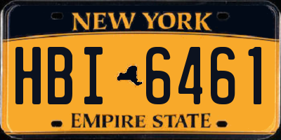 NY license plate HBI6461