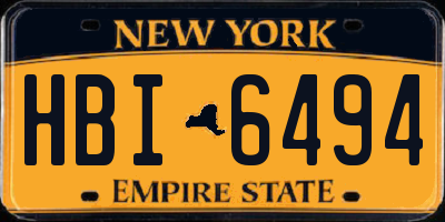 NY license plate HBI6494