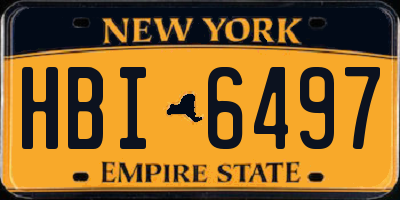NY license plate HBI6497