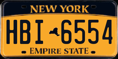 NY license plate HBI6554