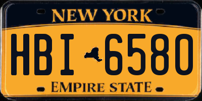 NY license plate HBI6580